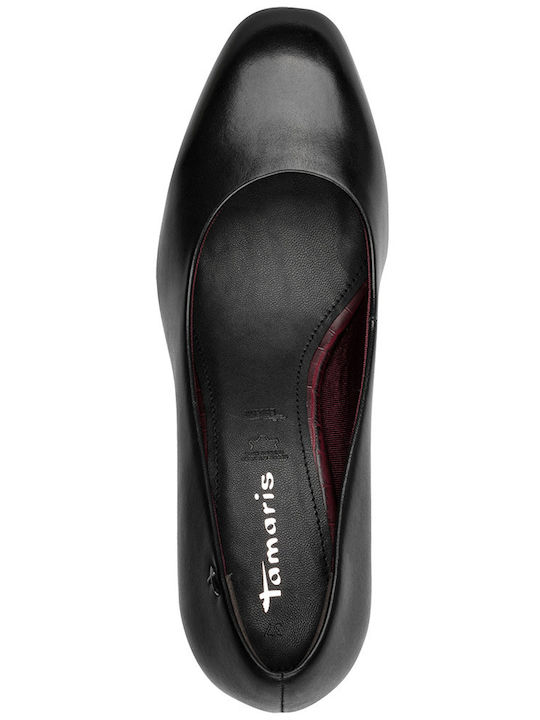 Leather Heels with Mid Heel Black