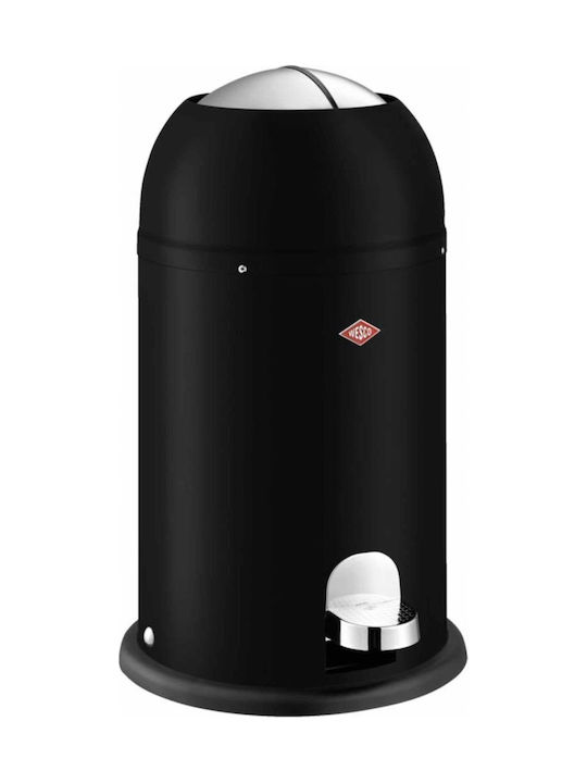 Wesco Kickmaster Waste Bin Plastic with Pedal Black