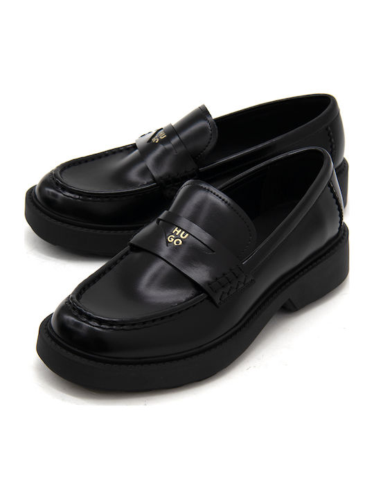 Δερμάτινα Γυναικεία Loafers σε Μαύρο Χρώμα