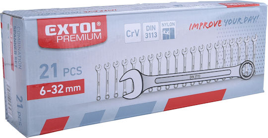 Set de chei poligonale germane Extol Premium 6-32mm 21 piese