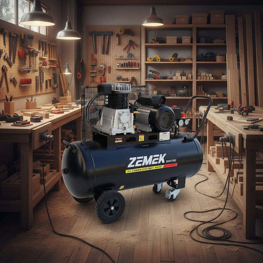 Zemek Κομπρεσέρ Αέρος με Ισχύ 3hp και Αεροφυλάκιο 100lt