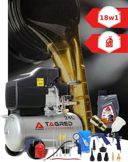 Tagred Cu o singură fază Compresor de aer 95dB cu Putere 3.4hp și Rezervor de aer 24lt