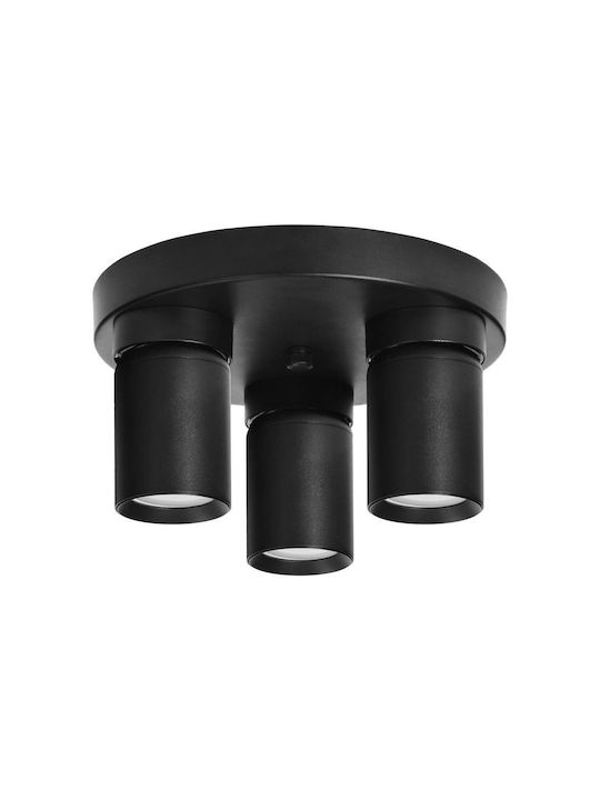 Orno Triplu Spot cu Soclu GU10 în Culoare Negru