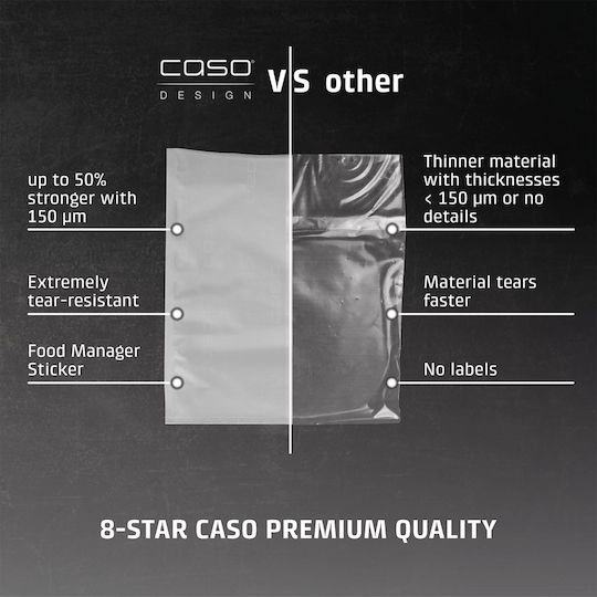 Caso Cooking Bag Grainy Vacuum Sealer Bag 200x300mm 50pcs