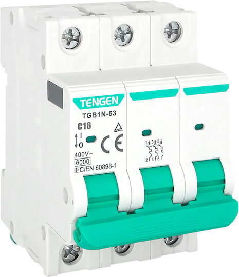 Tengen Automatic Circuit Breaker 16A Triple-pole AC