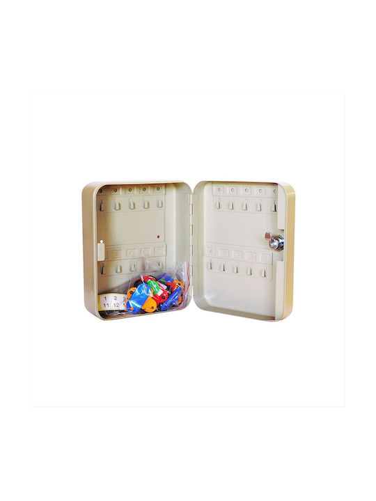 Artekko Wall Key Cabinet Metal 20 Hooks 20 Hooks With Lock 20x8x16cm