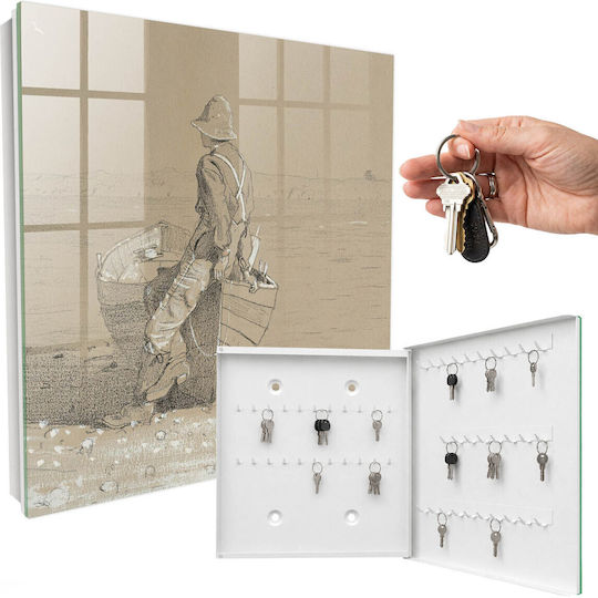 Tulup Metallic Key Hooks 50 Hooks 30x30x5cm