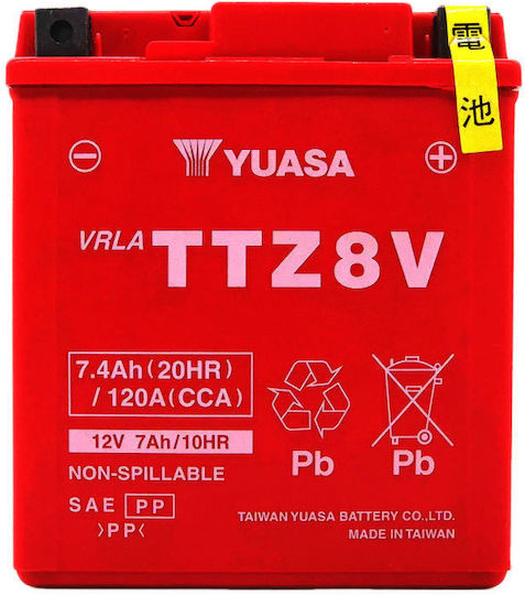 Yuasa Μπαταρία Μοτοσυκλέτας 120A με Χωρητικότητα 7.4Ah