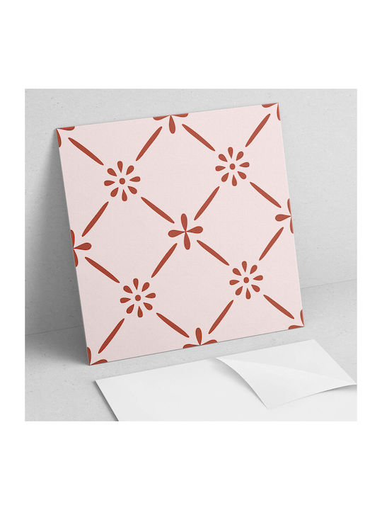 Set Wandsticker Vinyl Fliesen Druck Elegantes Blumenmuster 9x30x30 Stück
