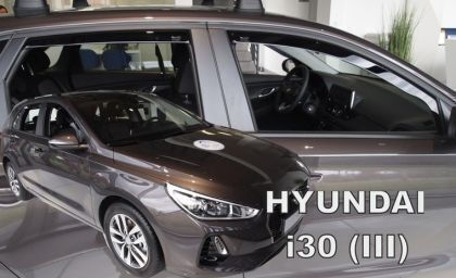 Heko Set of Windbreakers Front and Rear Car Dark Fime for Hyundai i30 4pcs