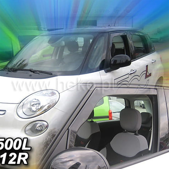 Heko Set of Windbreakers Front Car Dark Fime for Fiat 500 2pcs