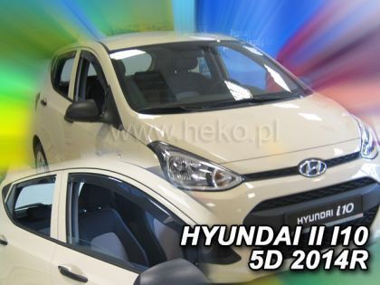 Heko Set of Windbreakers Front and Rear Car Dark Fime for Hyundai i10 4pcs