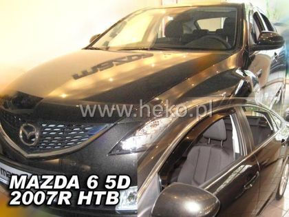 Heko Set of Windbreakers Front and Rear Car Dark Fime for Mazda 6 4D GH Sedan 2007 4pcs