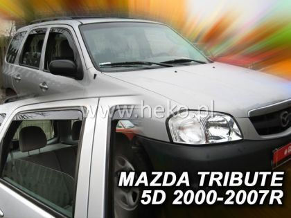 Heko Set of Windbreakers Front and Rear Car Dark Fime for Mazda Tribute 4pcs