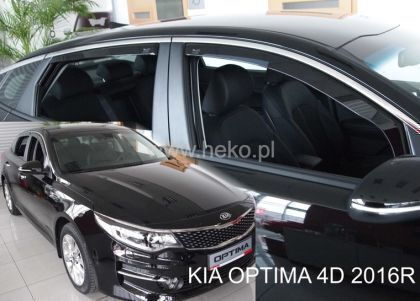 Heko Set of Windbreakers Front and Rear Car Dark Fime for Kia Rio 4pcs