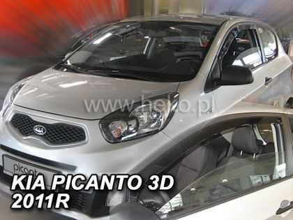 Heko Set of Windbreakers Front Car Dark Fime for Kia Rio 2pcs