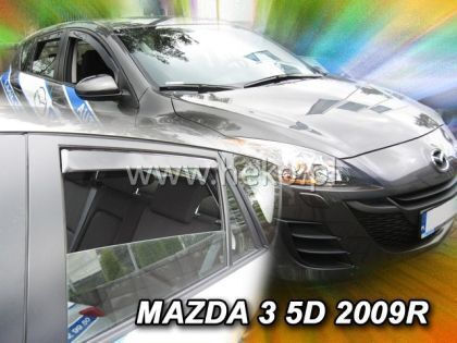 Heko Set of Windbreakers Front and Rear Car Dark Fime for Mazda 3 4pcs