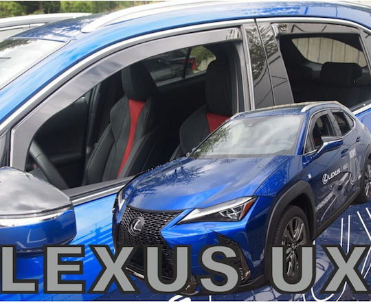 Heko Set of Windbreakers Front and Rear Car Dark Fime for Toyota Lexus 4pcs