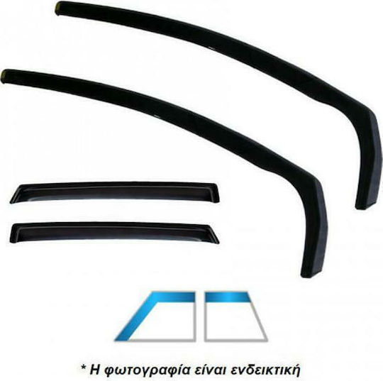 Heko Set of Windbreakers Front and Rear Car Dark Fime for Hyundai i30 4pcs