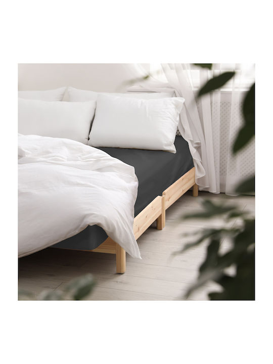 Darymex Cearșaf King Size cu Elastic 200x220cm. Negru