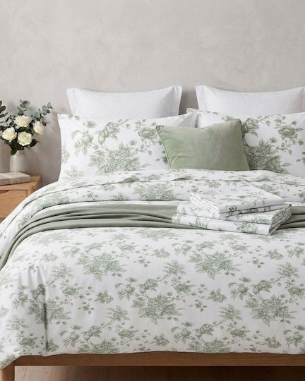 Olia Home Сет Чаршафи 170x260см. Dusty Green 3бр