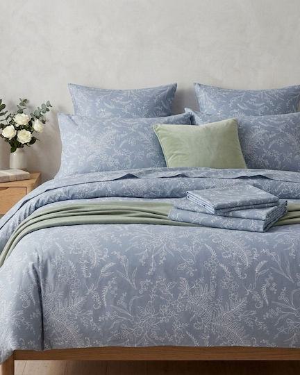 Olia Home Σετ Σεντόνια Μονά 170x260εκ. Dusty Blue (3τμχ)