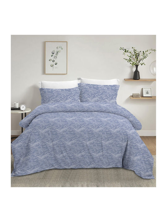 Olia Home Set Cearșafuri Single 170x260cm. Albastru prăfuit 3buc