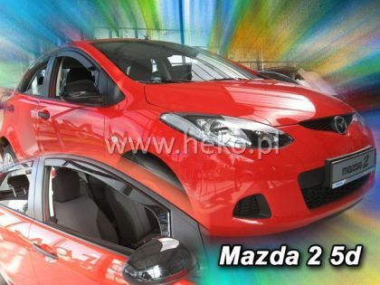 Heko Set of Windbreakers Front and Rear Car Dark Fime for Mazda 2 4pcs