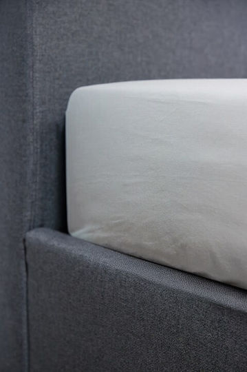 Biokarpet Bettlaken Naf Naf Hue Grau Ghost für Einzelbett 100x200cm +35cm