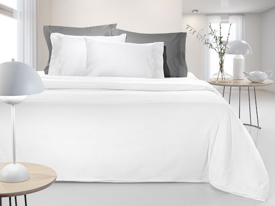Guy Laroche Color Plus Super-Double Bed Sheet 240x270cm White