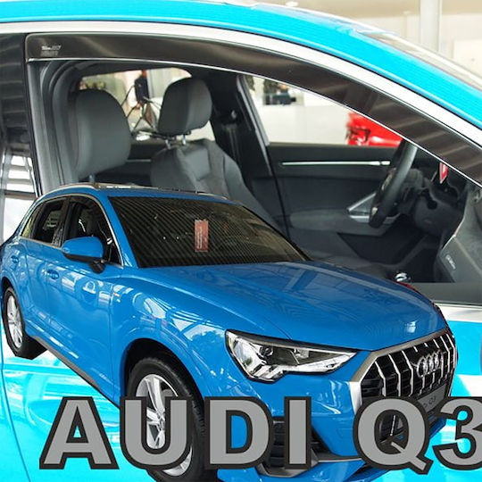 Heko Set of Windbreakers Front Car Dark Fime for Audi Q3 2018 2pcs