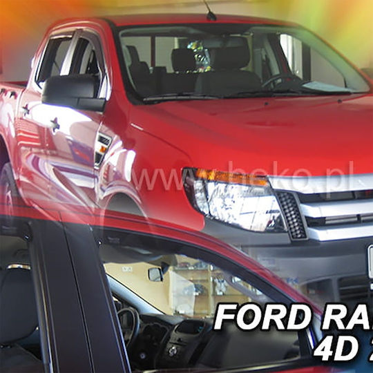 Heko Set of Windbreakers Front Car Dark Fime for Ford Ranger 2pcs