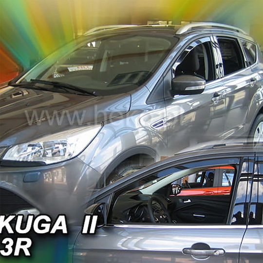 Heko Set of Windbreakers Front Car Dark Fime for Ford Kuga 2pcs