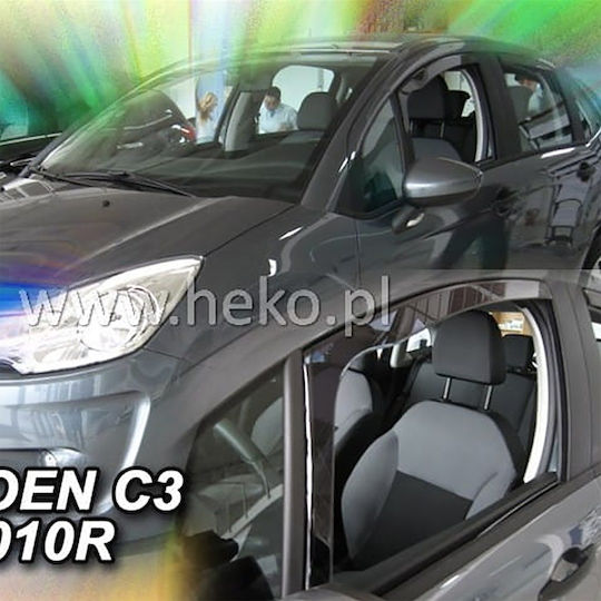 Heko Set of Windbreakers Front Car Dark Fime for Citroen C3 2pcs