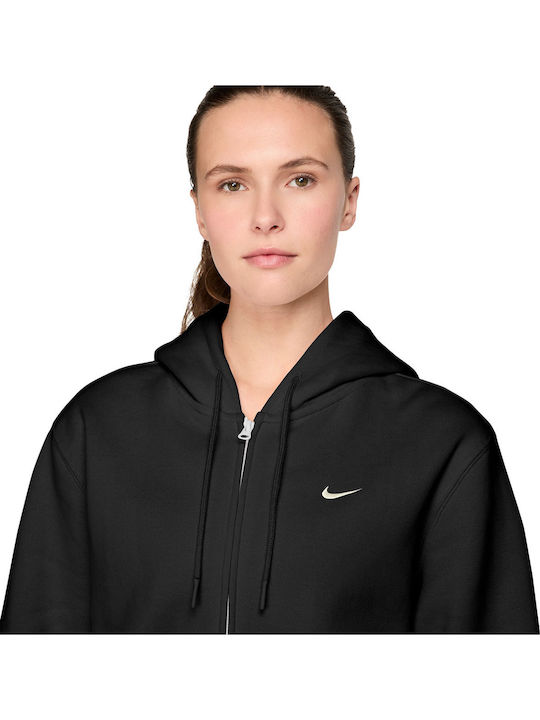 Studio Fleece Damen Sport Jacke Schwarz