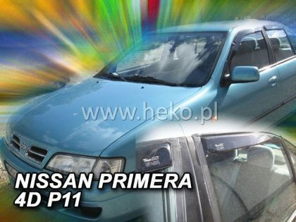 Heko Set of Windbreakers Front and Rear Car Dark Fime for Nissan Primera 4D P11 1996-2002 4pcs