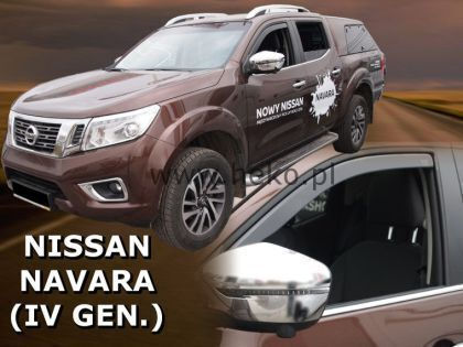 Heko Set of Windbreakers Front Car Dark Fime for Nissan Navara 2pcs