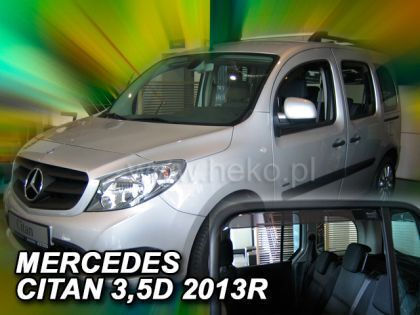Heko Set of Windbreakers Front and Rear Car Dark Fime for Mercedes-Benz Citan 4pcs