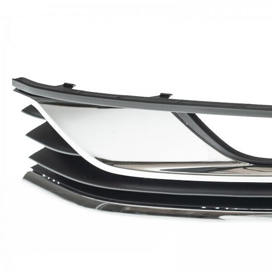 VW Passat 2010.11 Bumper Grille 2 Chrome Strips Fog Light Holes Left Highline A