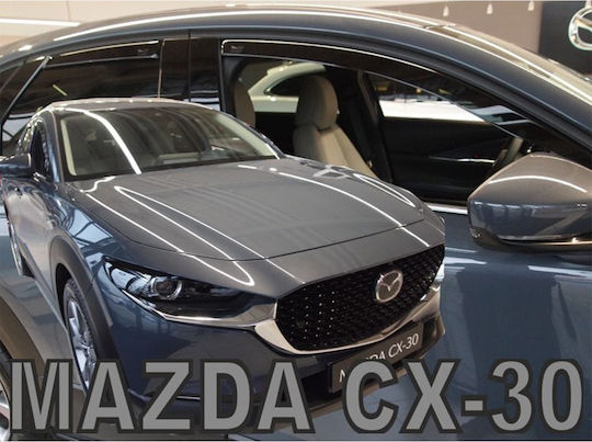 Heko Set of Windbreakers Front and Rear Car Dark Fime for Mazda CX-30 4pcs