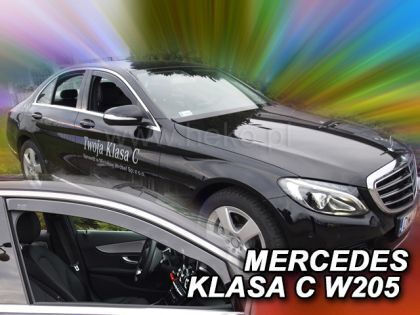 Heko Set of Windbreakers Front Car Dark Fime for Mercedes-Benz C Class 2pcs