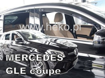 Heko Set of Windbreakers Front and Rear Car Dark Fime for Mercedes-Benz GLE 4pcs