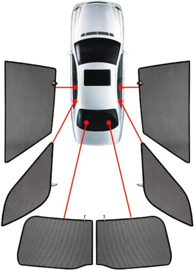 Heko Set of Windbreakers Front and Rear Car Dark Fime for Mercedes-Benz S 4pcs