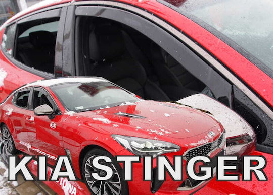 Heko Set of Windbreakers Front and Rear Car Dark Fime for Kia Stinger 4pcs