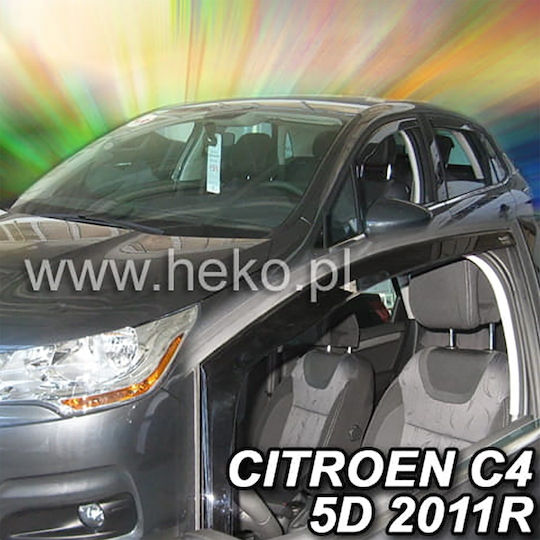 Heko Set of Windbreakers Front Car Dark Fime for Citroen C4 2pcs