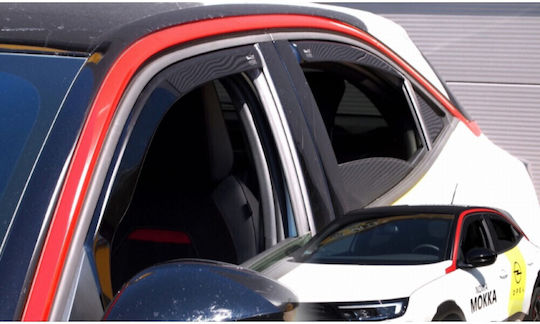 Heko Set of Windbreakers Front and Rear Car Dark Fime for Opel Mokka B 5D 2020+ / Mokka-e 5D 2020+ 4pcs
