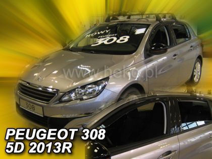 Heko Set of Windbreakers Front and Rear Car Dark Fime for Peugeot 308 4pcs