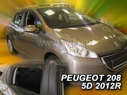 Heko Set of Windbreakers Front and Rear Car Dark Fime for Peugeot 208 4pcs