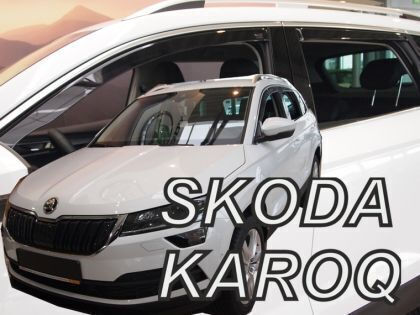 Heko Set of Windbreakers Front and Rear Car Dark Fime for Skoda Karoq 4pcs