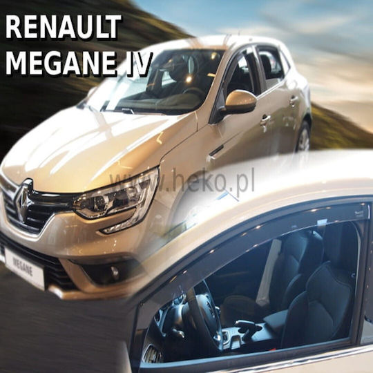 Heko Set of Windbreakers Front Car Dark Fime for Renault Megane 2pcs